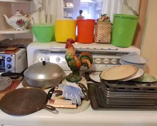 Vintage Tupperware and small appliances for the kitchen