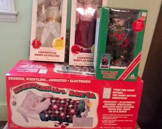 Vintage Christmas animated Statues