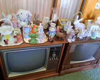 Vintage cathode ray tube televisions