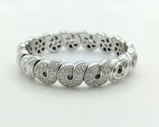 Boucheron Diamond 18K White Gold Vintage Estate Bracelet Bangle