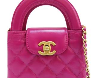 Chanel Pink Matelasse Handbag with Gold Metal