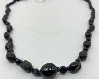 Sassanian Islamic Garnet Glass Necklace