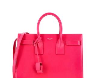 Saint Laurent Pink Sac de Jour Leather Bag