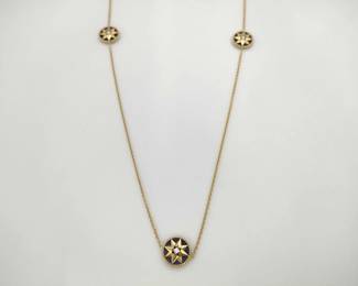 Dior Rose des Vents Lapis Lazuli Diamond 18K Yellow Gold 9 Motif Necklace