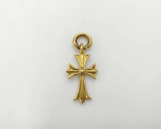 Chrome Hearts Cross 22K Gold Charm Pendant