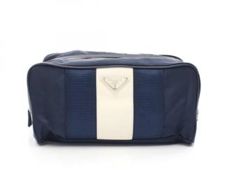 Prada Nylon Saffiano Leather Clutch Bag