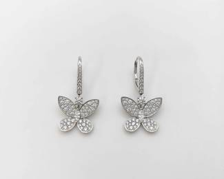 Graff Butterfly Diamond 18K White Gold Earrings