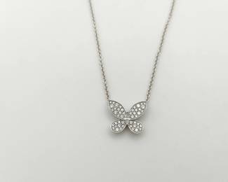 Graff Butterfly Mini Diamond 18K White Gold Necklace