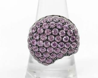 Boucheron Tentation Macaron Pink Sapphire Ruby 18K White Gold Ring