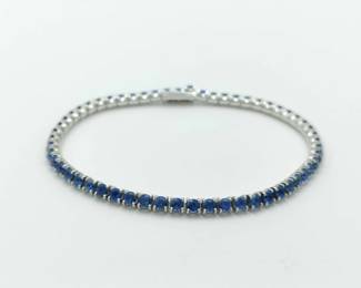 Cartier Blue Sapphire Tennis Line 18K White Gold Bracelet