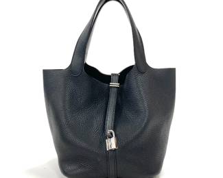 Hermes Black Picotin MM Bag with PHW