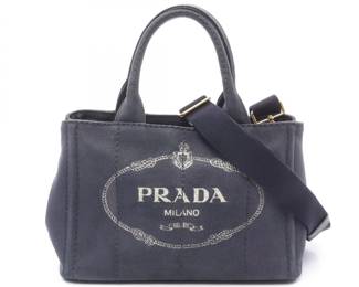 Prada Canapa Tote Bag Navy Canvas 1BG439