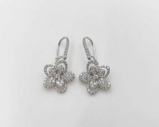 Graff Wildflower Diamond 18K White Gold Earrings