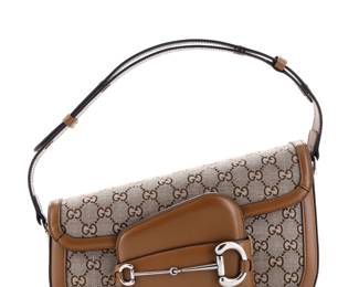 Gucci Horsebit 1955 Asymmetric Bag Brown