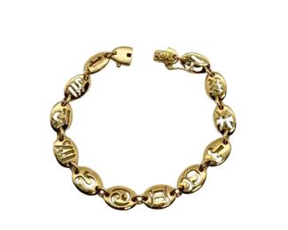 Van Cleef & Arpels Zodiac Star Astrological Signs Vintage Rare 18K Gold Bracelet