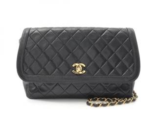 Chanel Black Matelasse Lambskin Shoulder Bag