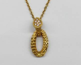 Boucheron Serpent Boheme Diamond 18K Yellow Gold Pendant Necklace
