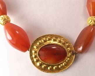 Ancient Carnelian Gold Necklace III mil. BC