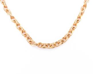Chrome Hearts Gold Paper Scrolled Cable Link Chain Necklace