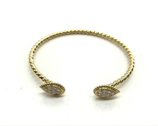 Boucheron Serpent Boheme Twin Diamond 18K Yellow Gold Bracelet Bangle
