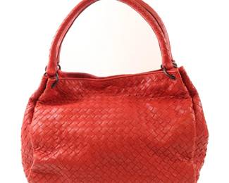 Bottega Veneta Red Sheepskin Shoulder Bag