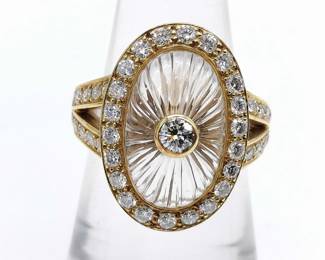 Boucheron Rock Crystal Diamond 18K Yellow Gold Ring
