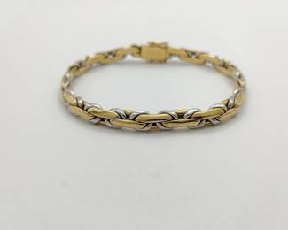 Chaumet TwoTone Link 18K Yellow White Gold Bracelet