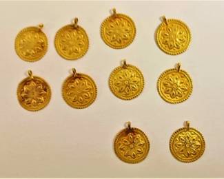 10 Islamic Gold Pendants Qajar Dynasty