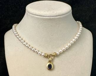 J. Bohan 18K Pearl & Stone Necklace