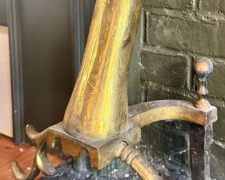 Brass Mallard Andirons