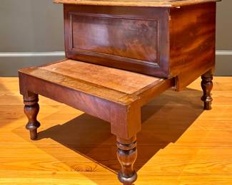 19th C. Mahogany Bed Step Commode