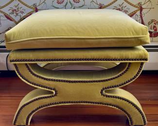(2) Mitchell Gold X-Base Stools