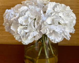 Faux Hydrangeas in Acrylic Water