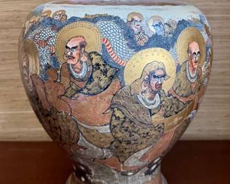 Antique Japanese Satsuma Earthenware Vase