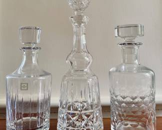 Christofle, Waterford & Baccarat Decanters