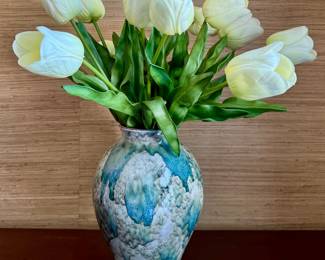 Faux Tulips in Decorative Vase