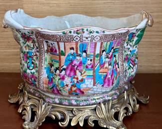 Antique Chinese Export Porcelain Punch Bowl or Centerpice
