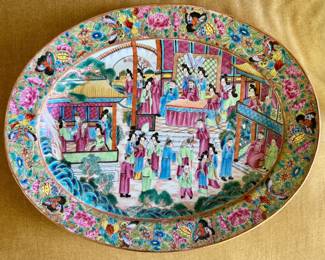 Antique Chinese Famille Rose Platter, 16.5"