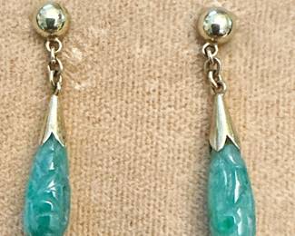 14K Gold & Jade Earrings