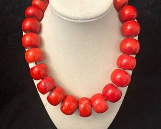 Red Bamboo Coral Necklace