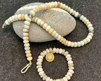 Moonstone Necklace & Charm Bracelet