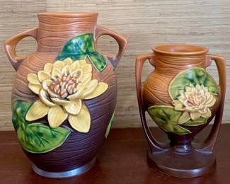Roseville Pottery Water Lily Vases
