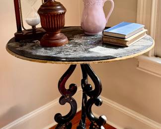 Antique Side Table with MOP Inlay