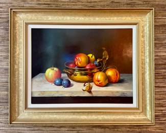 Still Life Acrylic on Board, Signed