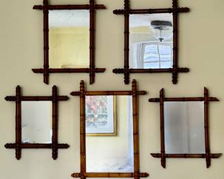 Vintage French Faux Bamboo Mirrors