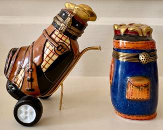 Limoges Golf Trinket Boxes
