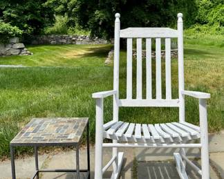 (2) Mosaic Side Tables & (2) Rocking Chairs