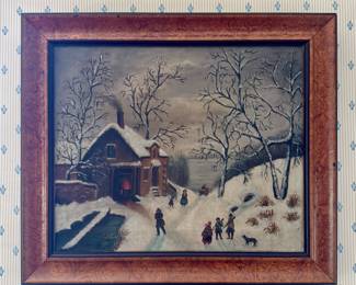 "Winter Scene" Oil on Canvas