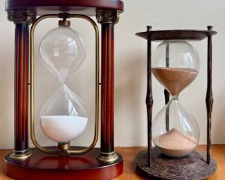 Bombay Company Hour Glass (left) & Coconut Shell Hour Glass (right)