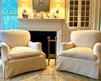 (2) Upholstered Down Armchairs